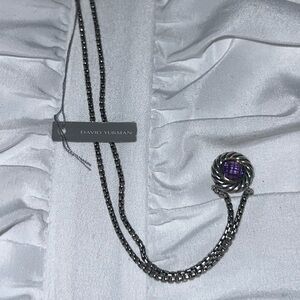 David Yurman Silver Chain with Amethyst stone